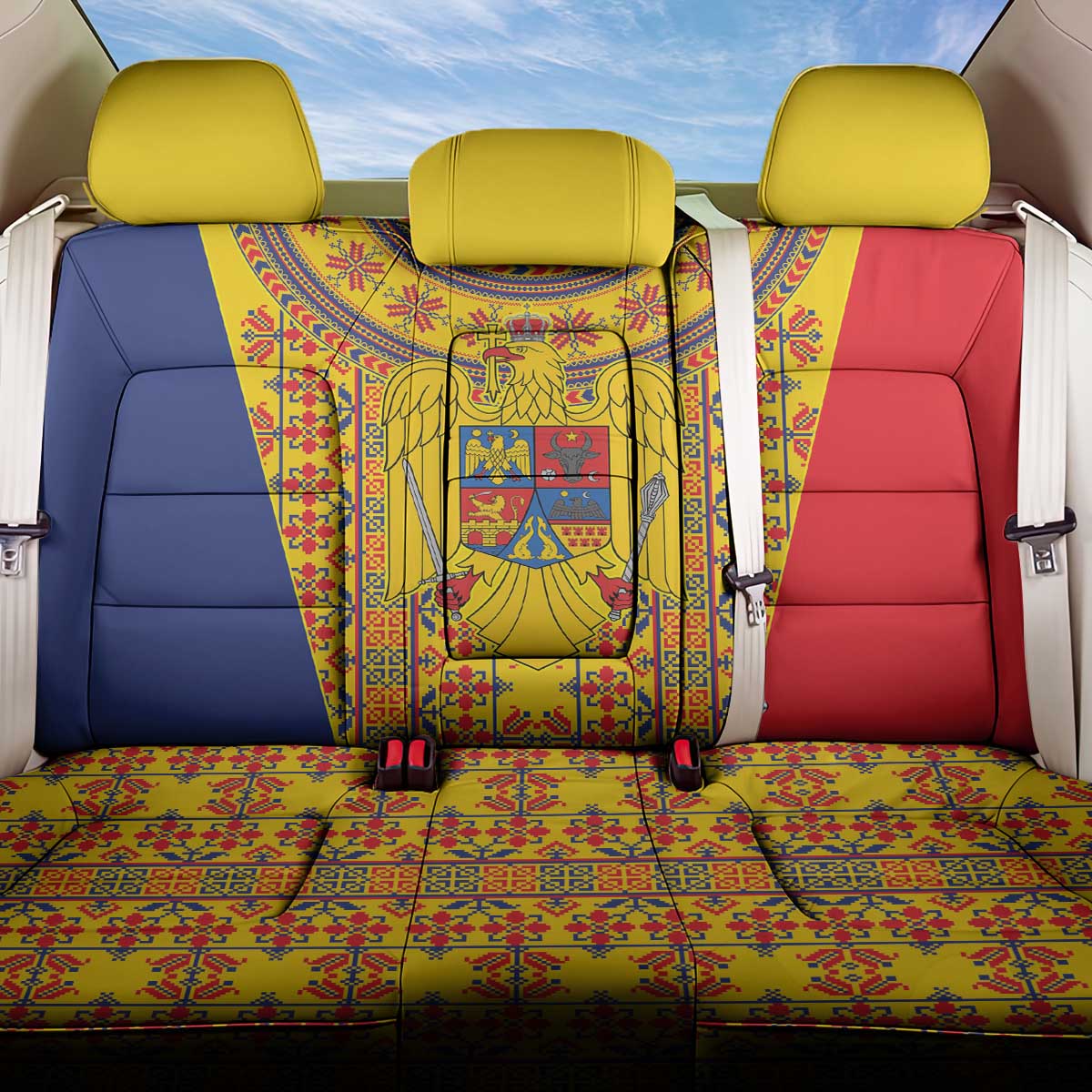 Romania Traditional Embroidery Pattern Back Car Seat Cover