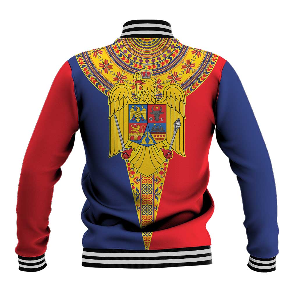 Romania Traditional Embroidery Pattern Baseball Jacket