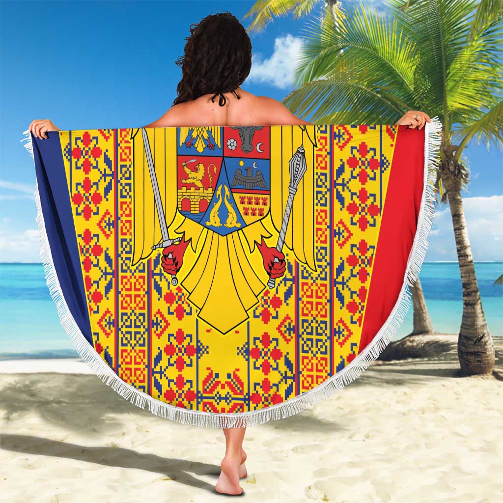 Romania Traditional Embroidery Pattern Beach Blanket