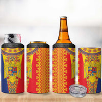 Romania Traditional Embroidery Pattern 4 in 1 Can Cooler Tumbler