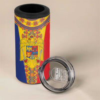 Romania Traditional Embroidery Pattern 4 in 1 Can Cooler Tumbler