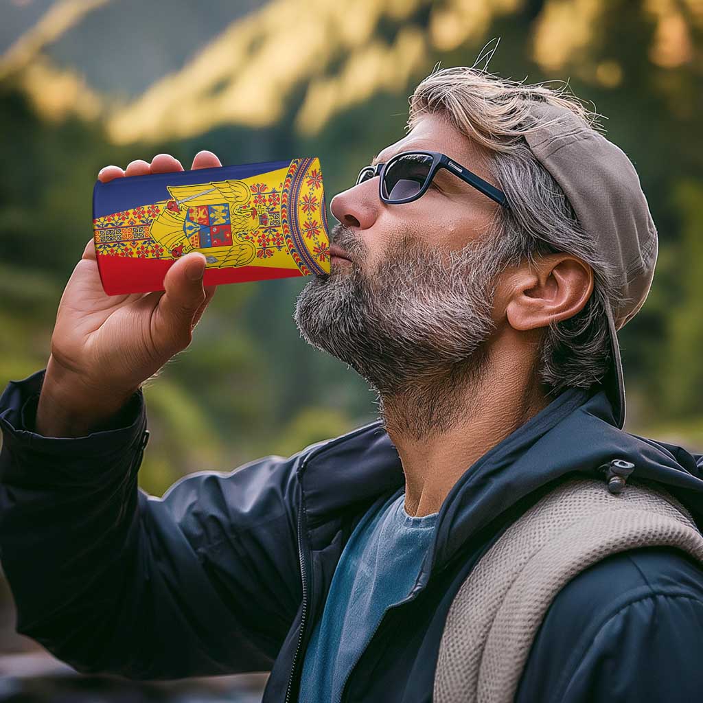 Romania Traditional Embroidery Pattern 4 in 1 Can Cooler Tumbler