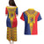 Romania Traditional Embroidery Pattern Couples Matching Puletasi and Hawaiian Shirt