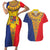 Romania Traditional Embroidery Pattern Couples Matching Short Sleeve Bodycon Dress and Hawaiian Shirt
