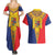 Romania Traditional Embroidery Pattern Couples Matching Summer Maxi Dress and Hawaiian Shirt