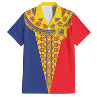 Romania Traditional Embroidery Pattern Family Matching Long Sleeve Bodycon Dress and Hawaiian Shirt