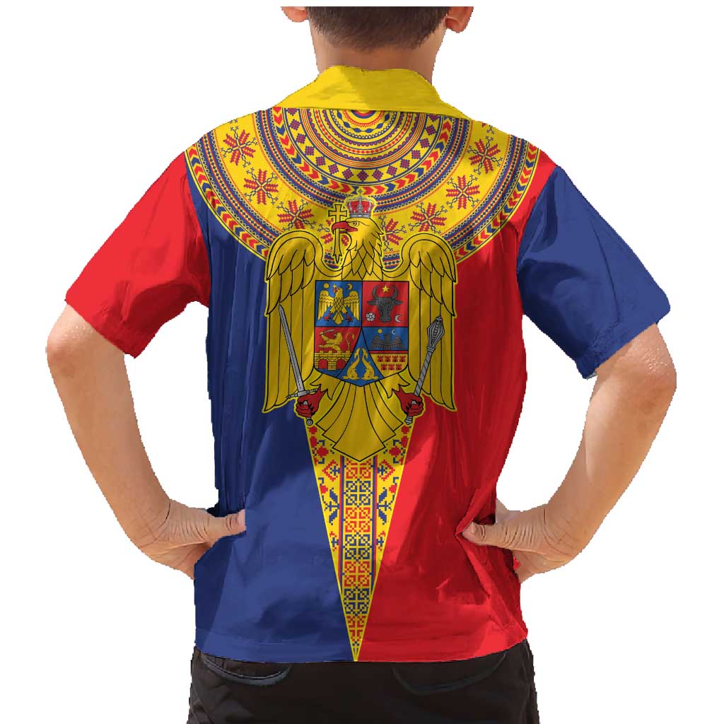 Romania Traditional Embroidery Pattern Family Matching Mermaid Dress and Hawaiian Shirt