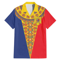 Romania Traditional Embroidery Pattern Family Matching Mermaid Dress and Hawaiian Shirt