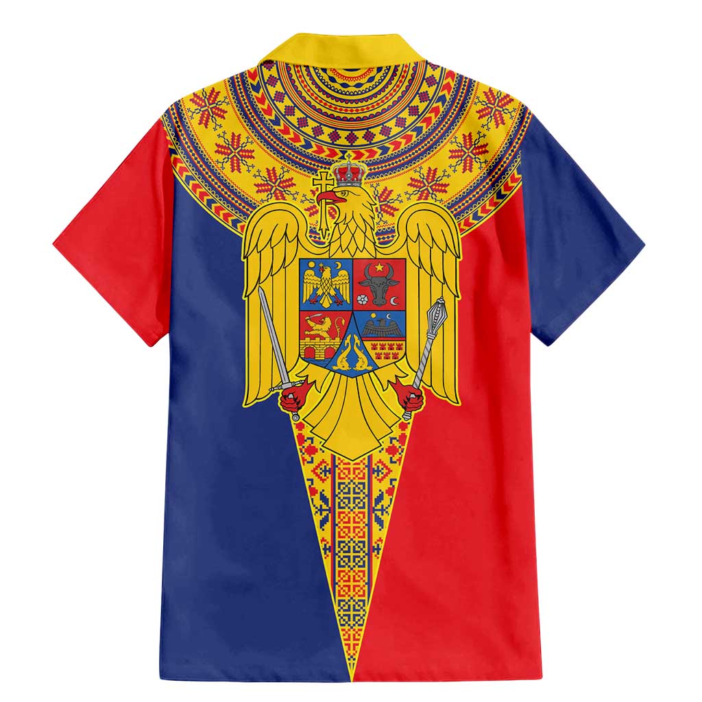 Romania Traditional Embroidery Pattern Family Matching Mermaid Dress and Hawaiian Shirt