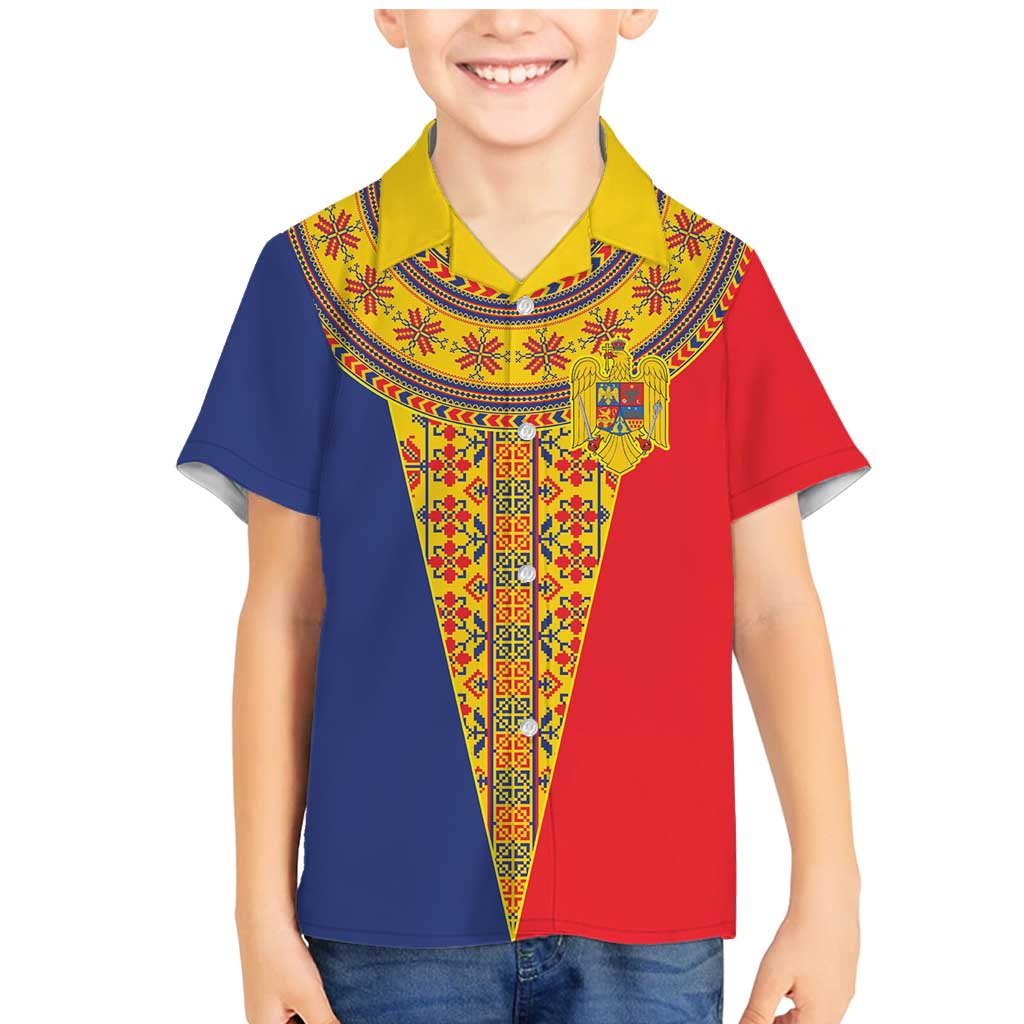 Romania Traditional Embroidery Pattern Family Matching Mermaid Dress and Hawaiian Shirt