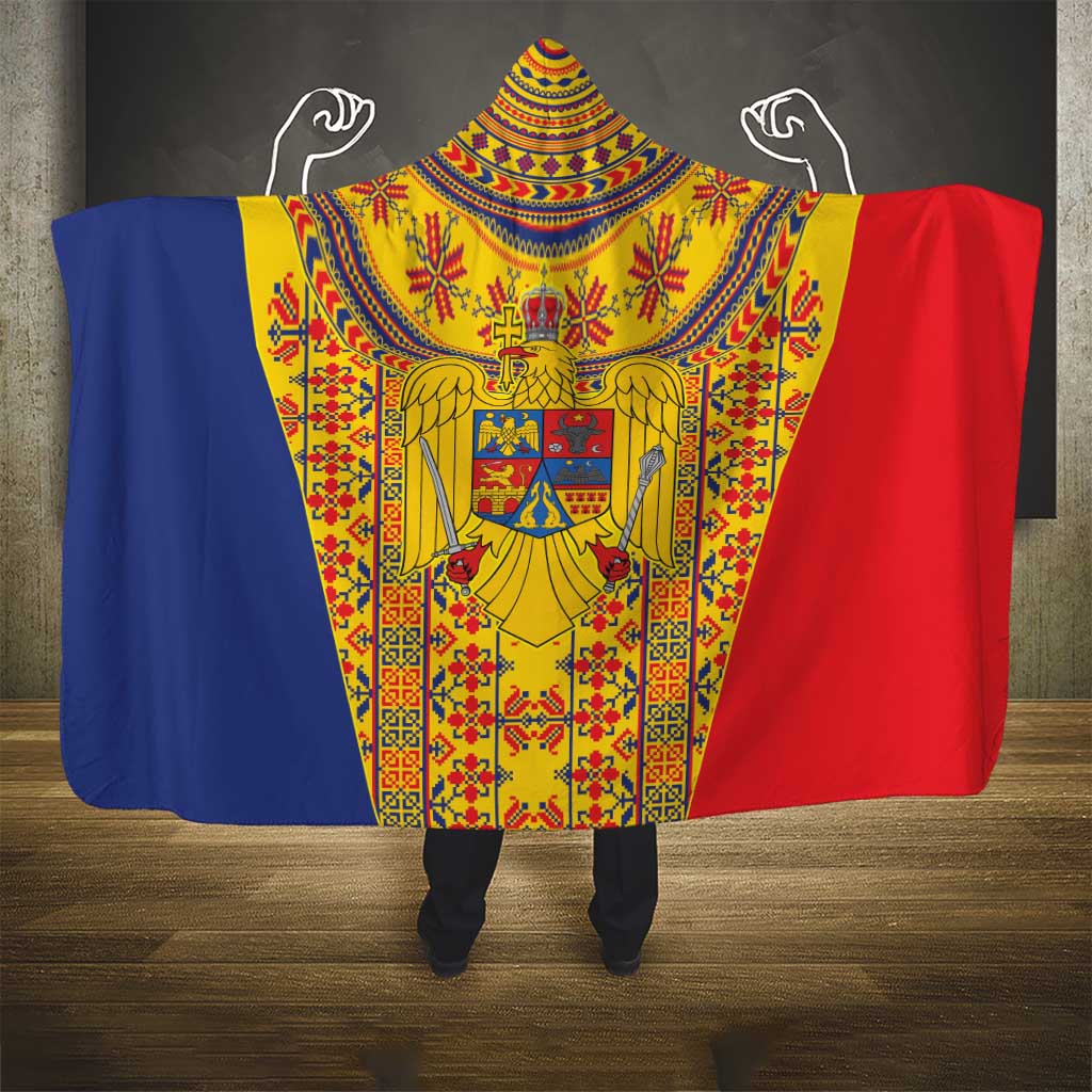 Romania Traditional Embroidery Pattern Hooded Blanket