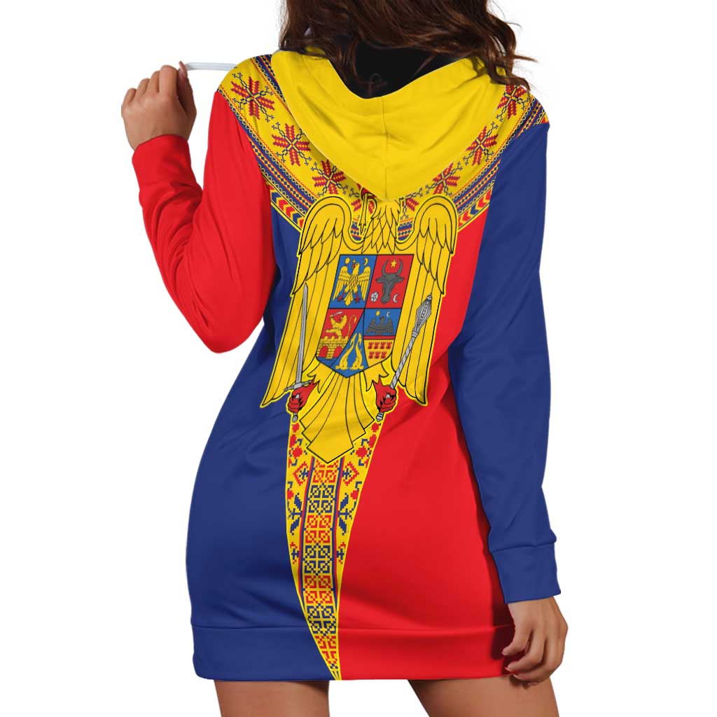 Romania Traditional Embroidery Pattern Hoodie Dress
