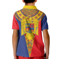 Romania Traditional Embroidery Pattern Kid Polo Shirt