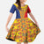 Romania Traditional Embroidery Pattern Kid Short Sleeve Dress