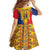 Romania Traditional Embroidery Pattern Kid Short Sleeve Dress