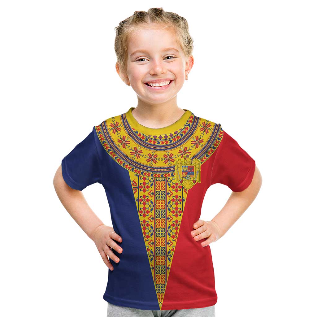 Romania Traditional Embroidery Pattern Kid T Shirt