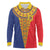 Romania Traditional Embroidery Pattern Long Sleeve Polo Shirt