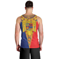 Romania Traditional Embroidery Pattern Men Tank Top