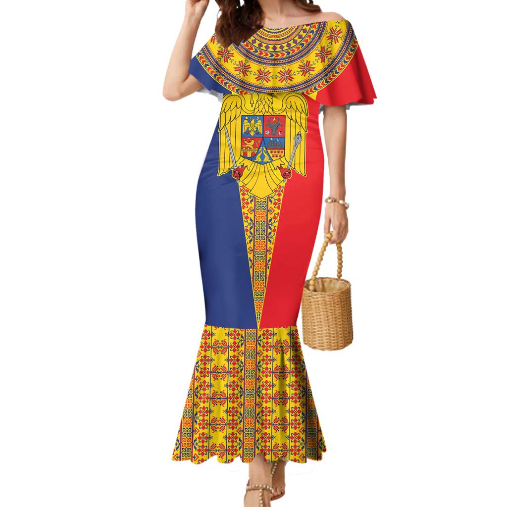 Romania Traditional Embroidery Pattern Mermaid Dress