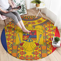 Romania Traditional Embroidery Pattern Round Carpet