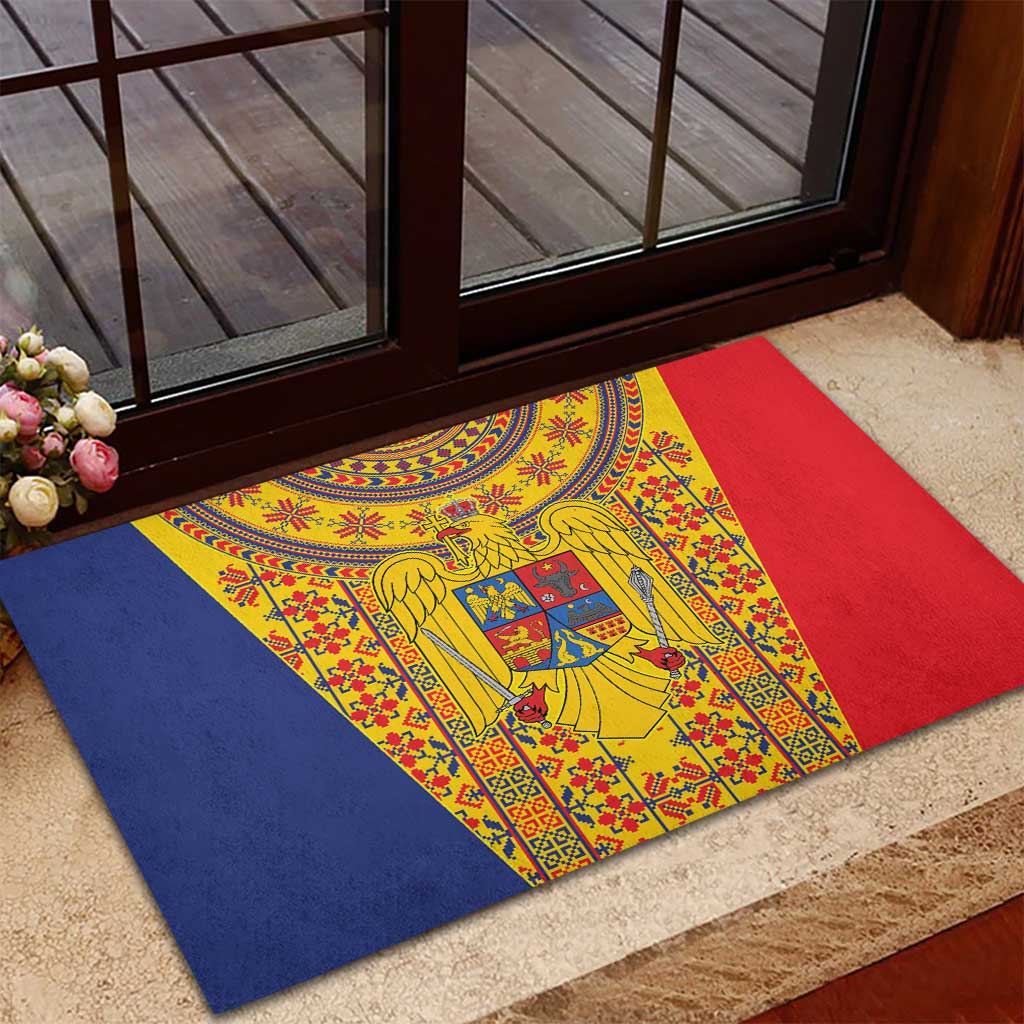 Romania Traditional Embroidery Pattern Rubber Doormat