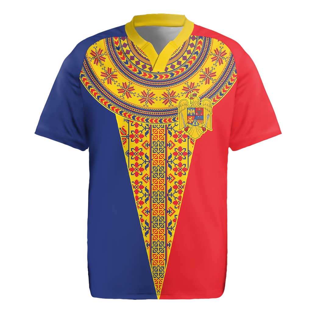 Romania Traditional Embroidery Pattern Rugby Jersey