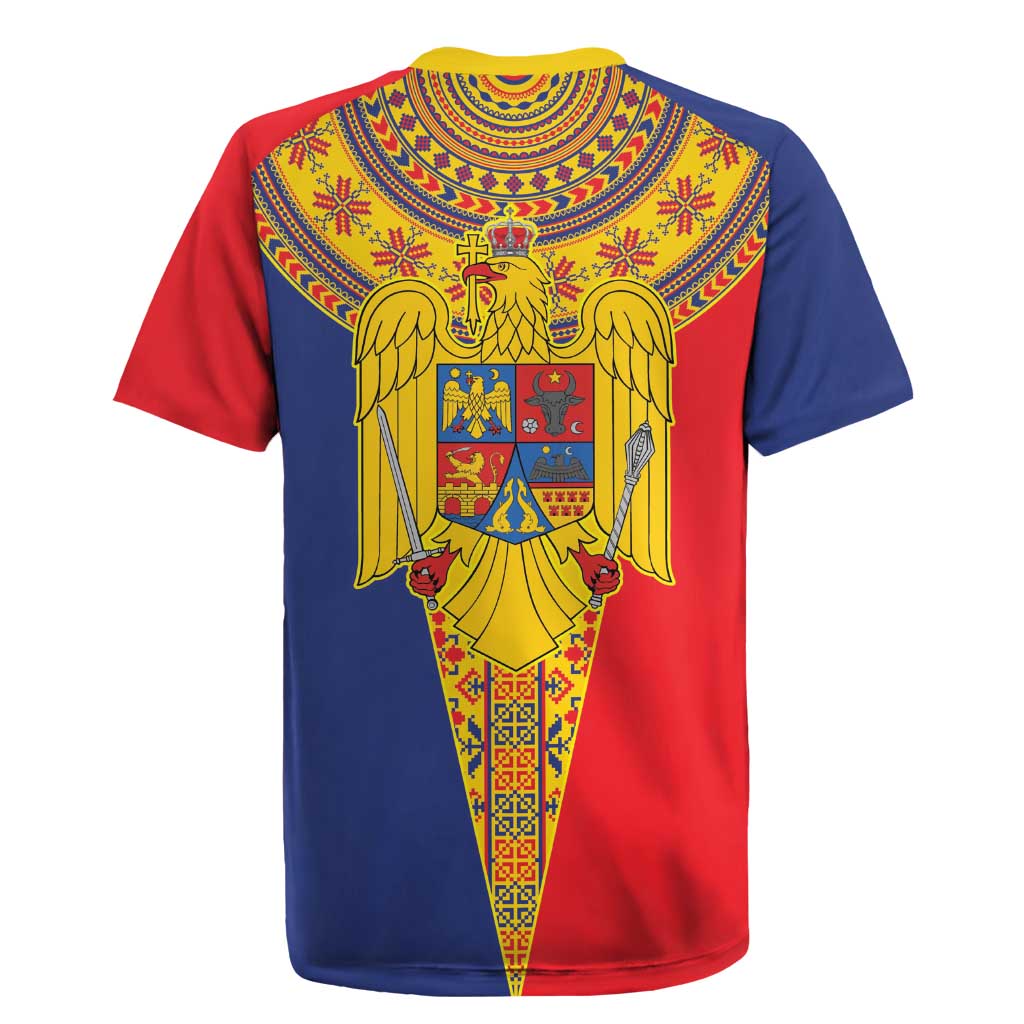 Romania Traditional Embroidery Pattern Rugby Jersey