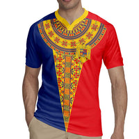 Romania Traditional Embroidery Pattern Rugby Jersey