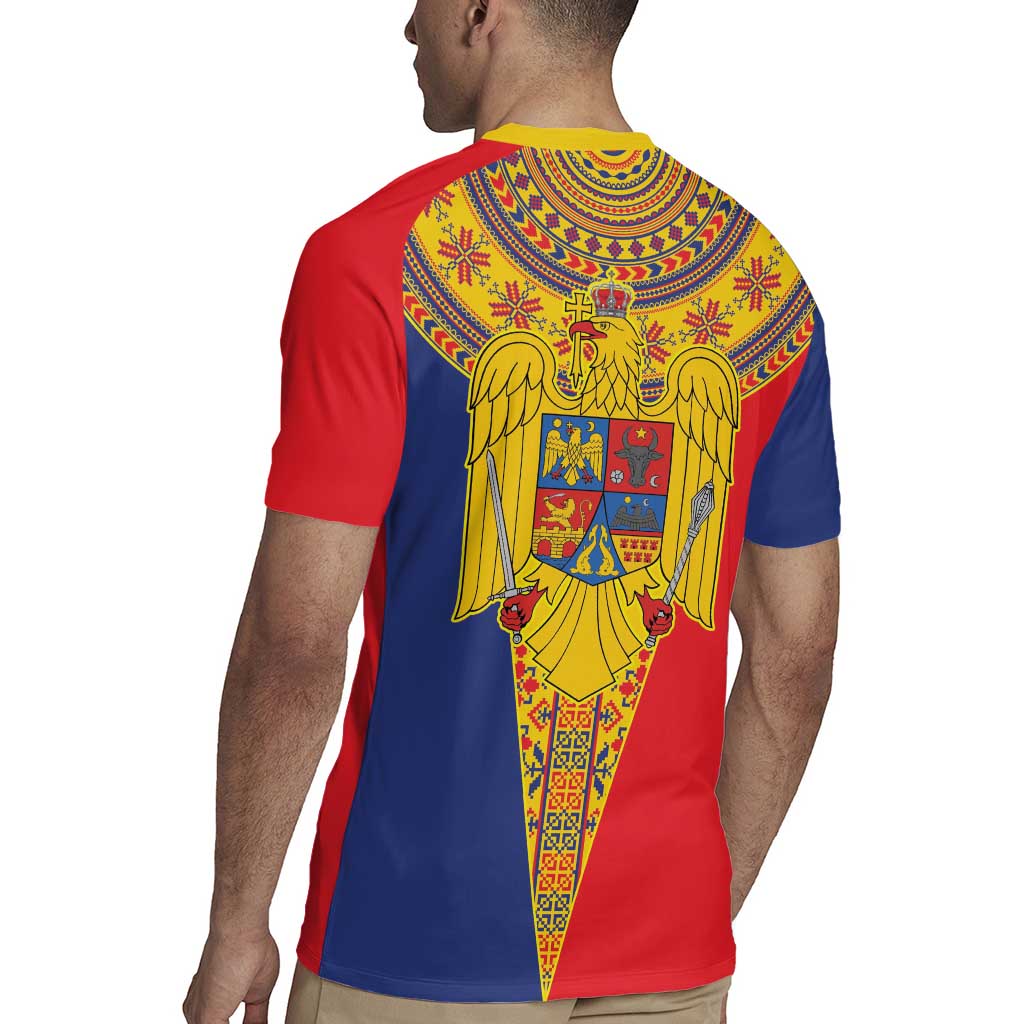 Romania Traditional Embroidery Pattern Rugby Jersey