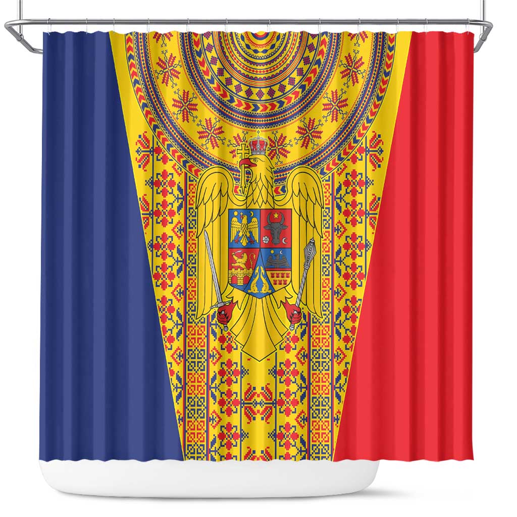 Romania Traditional Embroidery Pattern Shower Curtain