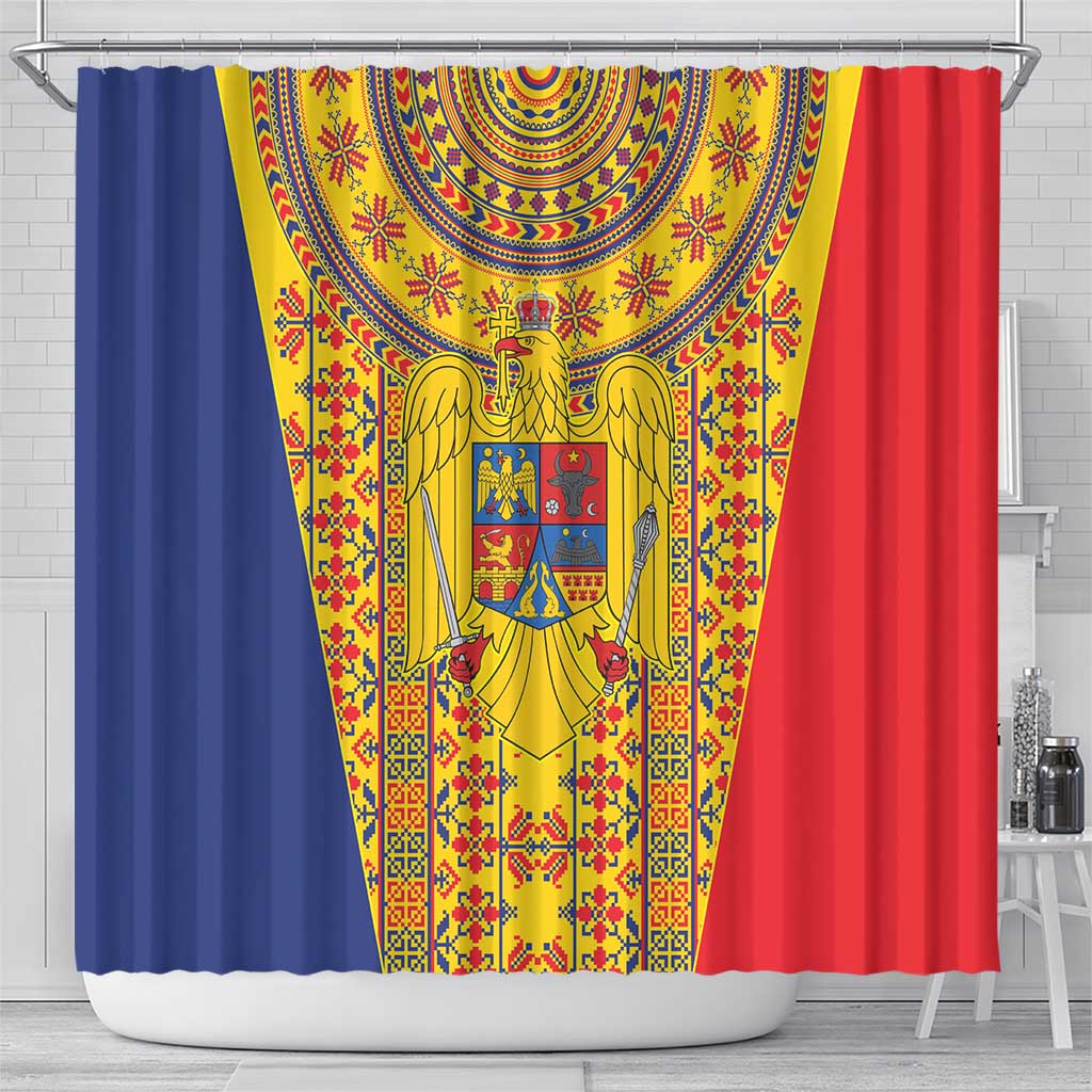 Romania Traditional Embroidery Pattern Shower Curtain