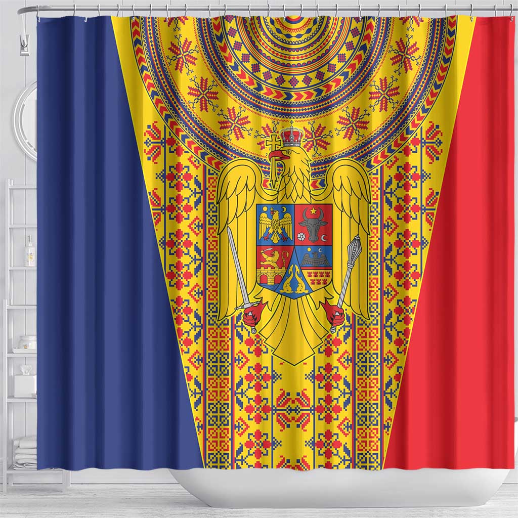 Romania Traditional Embroidery Pattern Shower Curtain