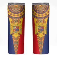 Romania Traditional Embroidery Pattern Skinny Tumbler