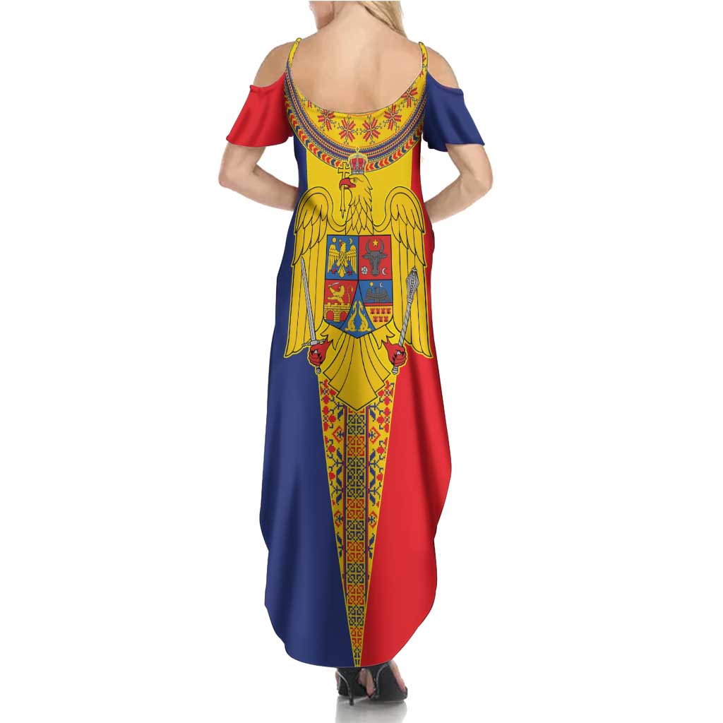 Romania Traditional Embroidery Pattern Summer Maxi Dress