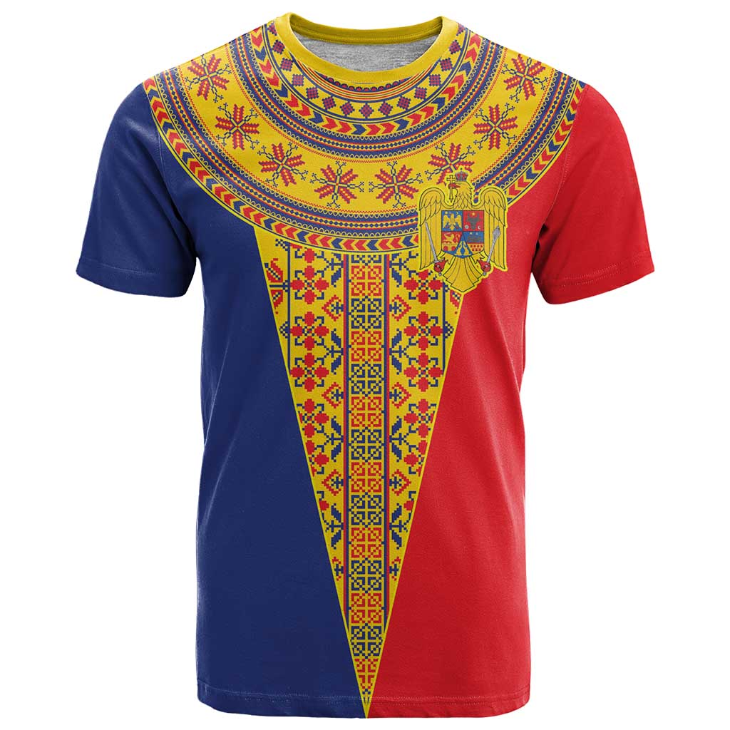 Romania Traditional Embroidery Pattern T Shirt