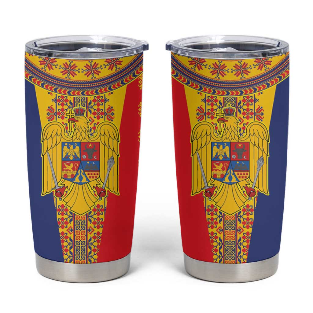 Romania Traditional Embroidery Pattern Tumbler Cup