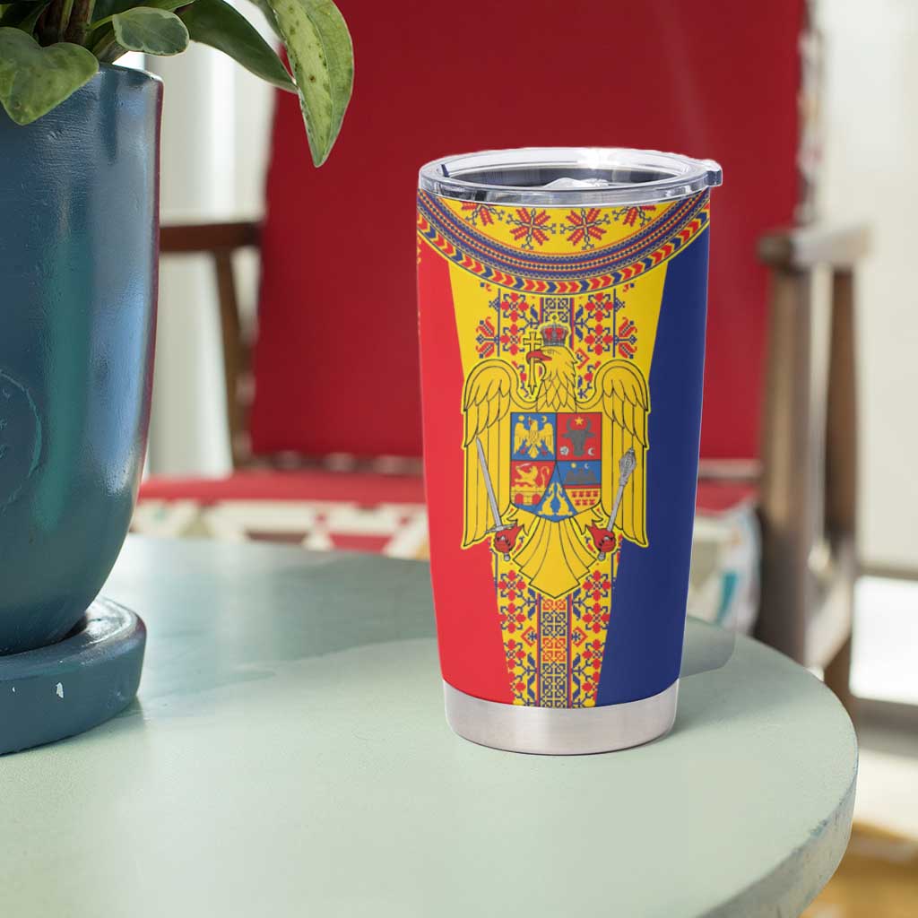 Romania Traditional Embroidery Pattern Tumbler Cup