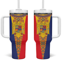 Romania Traditional Embroidery Pattern Tumbler With Handle