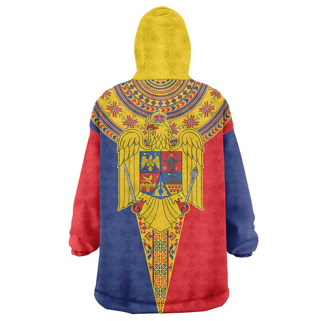 Romania Traditional Embroidery Pattern Wearable Blanket Hoodie