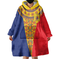 Romania Traditional Embroidery Pattern Wearable Blanket Hoodie
