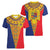 Romania Traditional Embroidery Pattern Women V-Neck T-Shirt