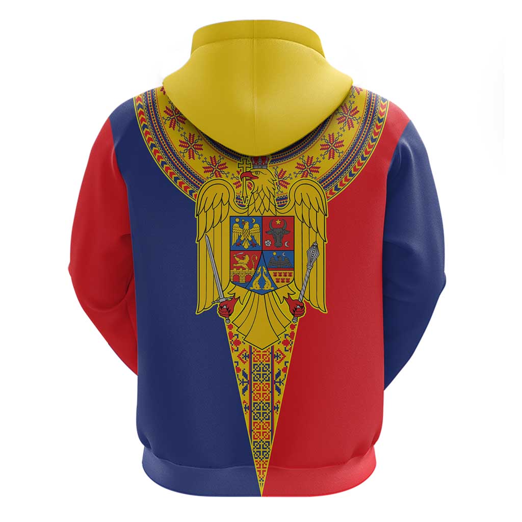 Romania Traditional Embroidery Pattern Zip Hoodie