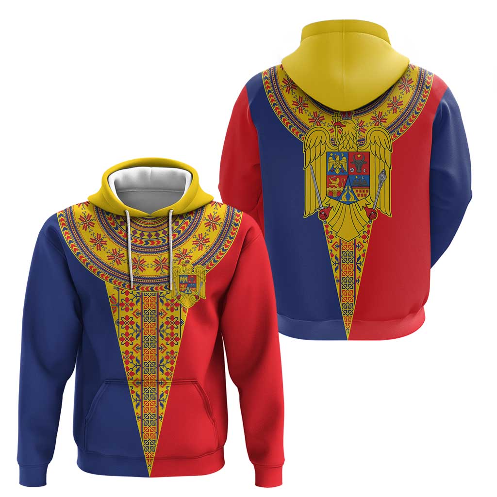 Romania Traditional Embroidery Pattern Zip Hoodie