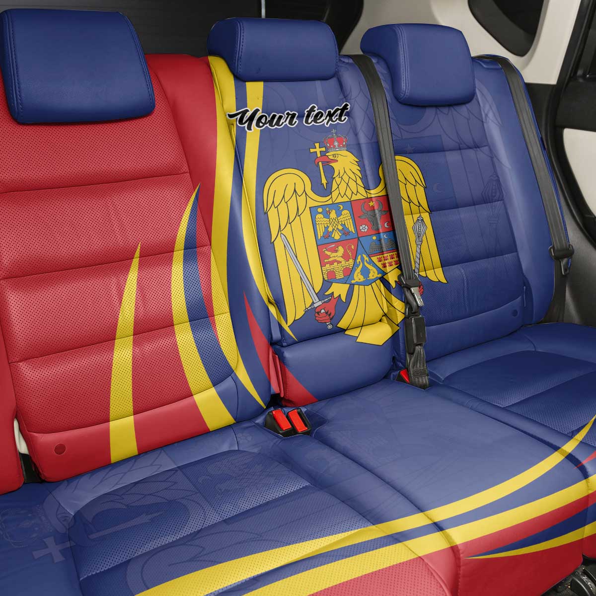 Romania Flag Day Personalized Back Car Seat Cover National Golden Eagle
