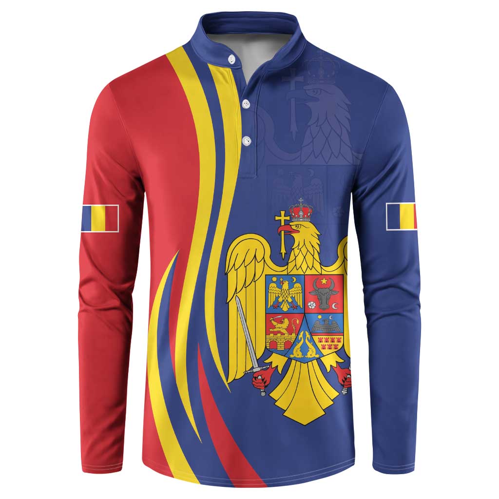 Romania Flag Day Personalized Button Sweatshirt National Golden Eagle