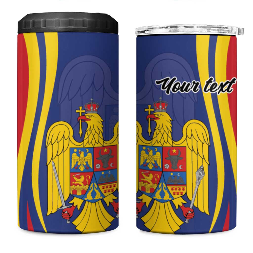 Romania Flag Day Personalized 4 in 1 Can Cooler Tumbler National Golden Eagle