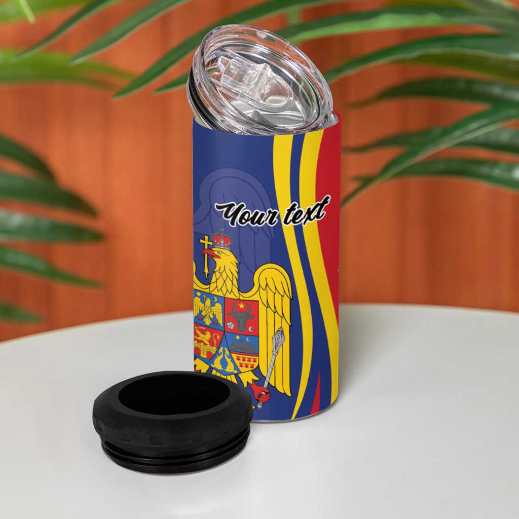 Romania Flag Day Personalized 4 in 1 Can Cooler Tumbler National Golden Eagle