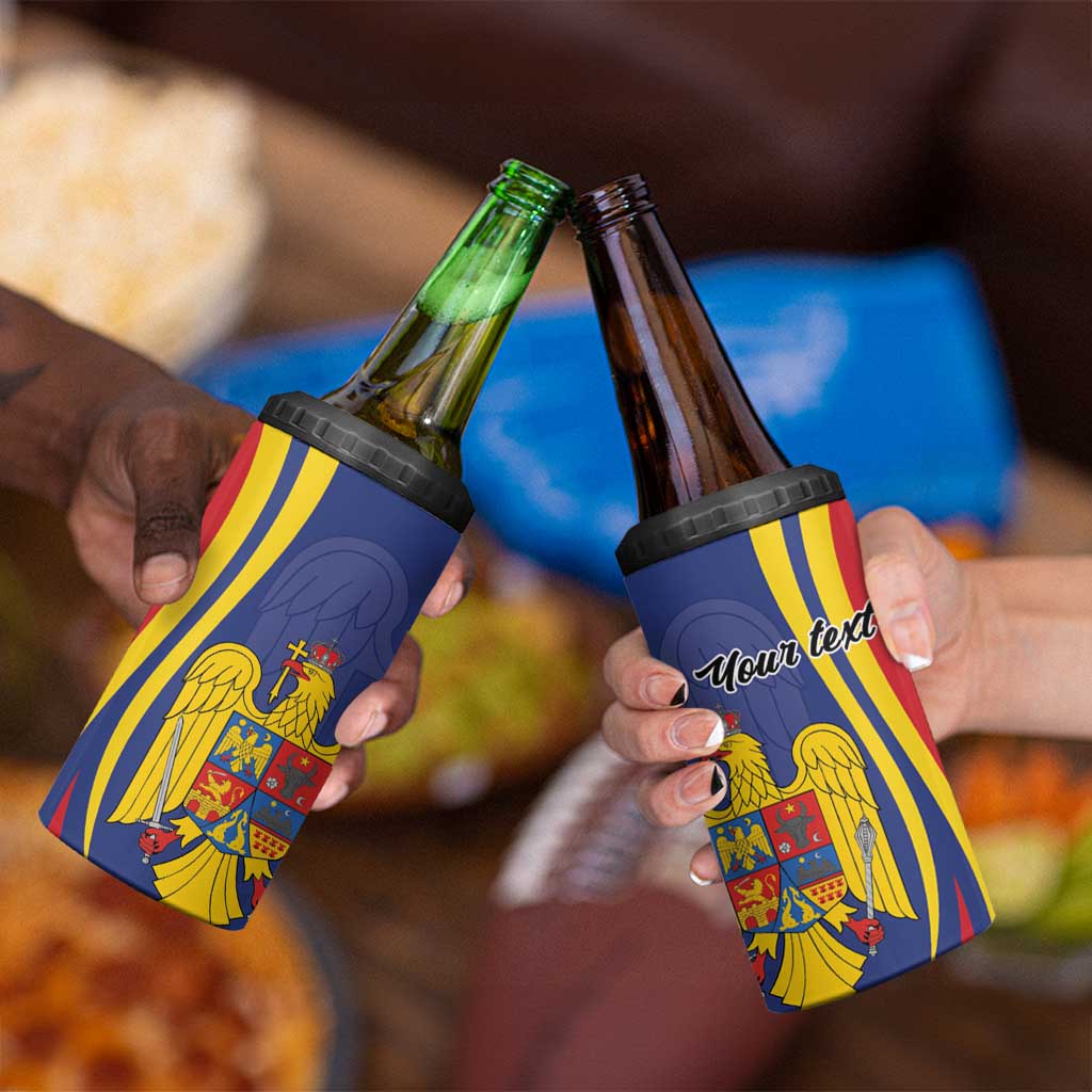 Romania Flag Day Personalized 4 in 1 Can Cooler Tumbler National Golden Eagle