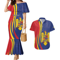 Romania Flag Day Personalized Couples Matching Mermaid Dress and Hawaiian Shirt National Golden Eagle