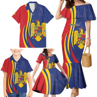 Romania Flag Day Personalized Family Matching Mermaid Dress and Hawaiian Shirt National Golden Eagle